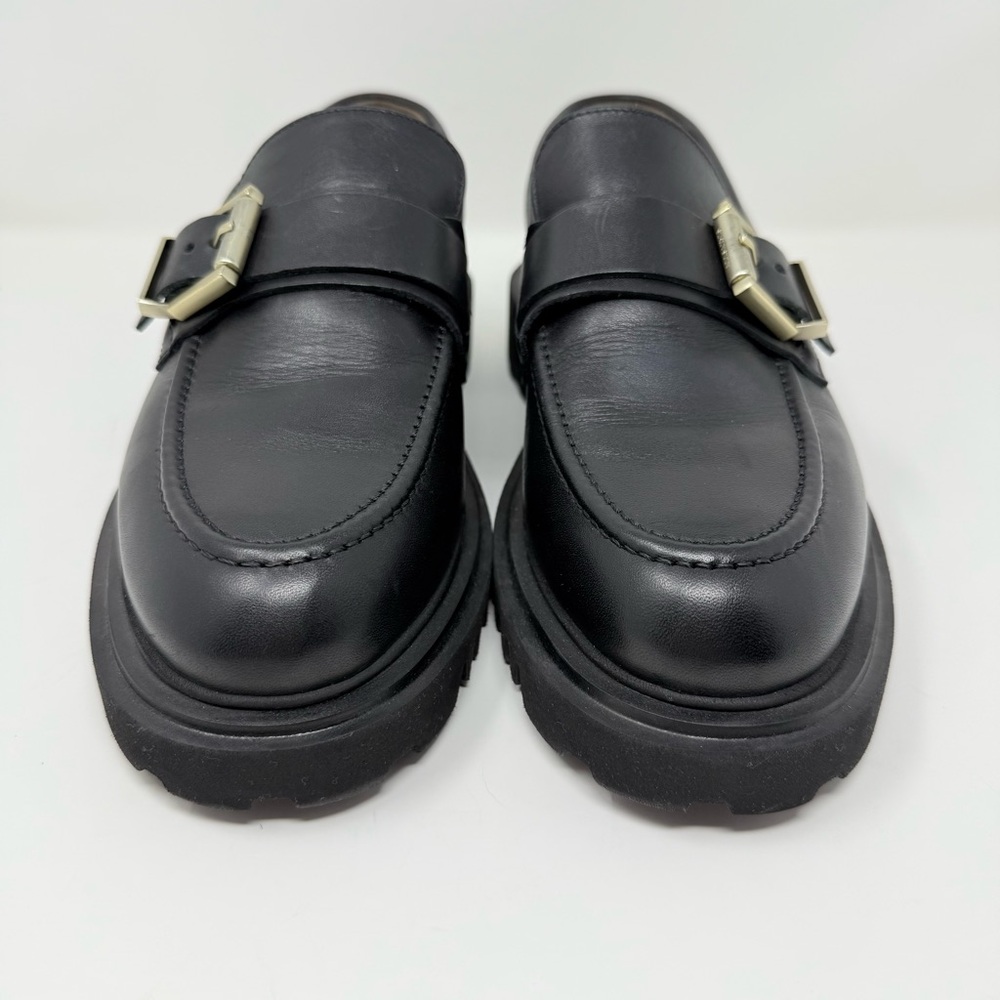 New AllSaints Emily Leather Loafer In Black Sz 10 - Picture 5 of 11